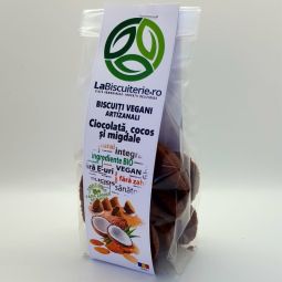 Biscuiti vegani ciocolata cocos migdale fara zahar 140g - BISCUITERIE