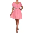 Rochie lunga voal Ela roz XS 1b - HelenBoutique