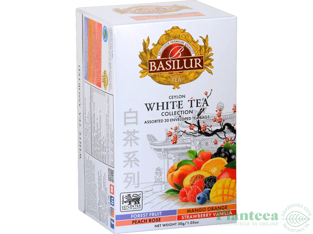 Ceai alb ceylon White Tea Collection asortat 4sort 1,5gx20dz - BASILUR