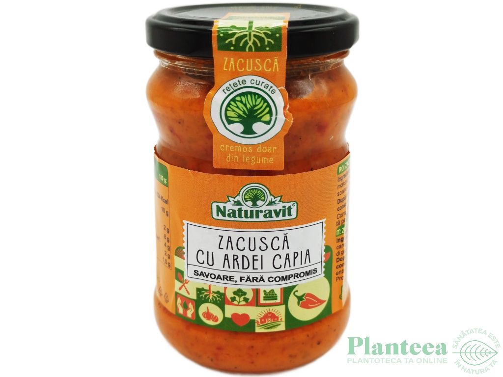 Zacusca premium ardei capia Retete curate 290g - NATURAVIT