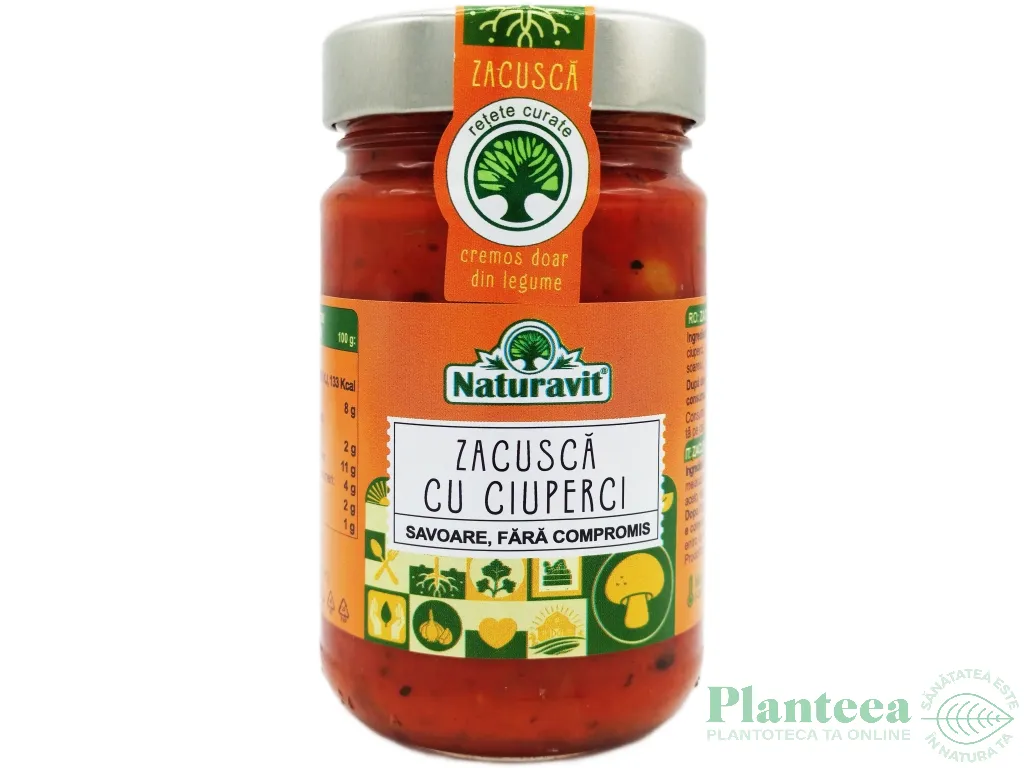 Zacusca premium ciuperci Retete curate 290g - NATURAVIT