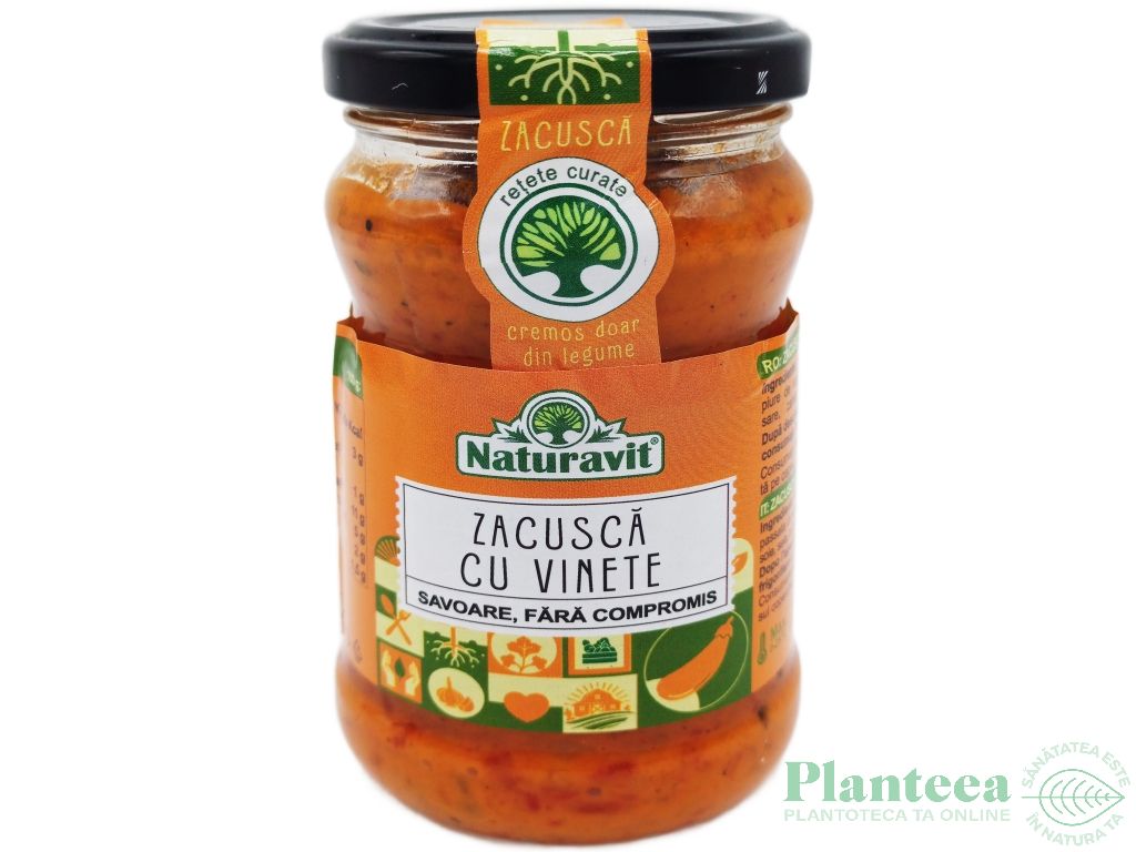 Zacusca premium vinete Retete curate 290g - NATURAVIT