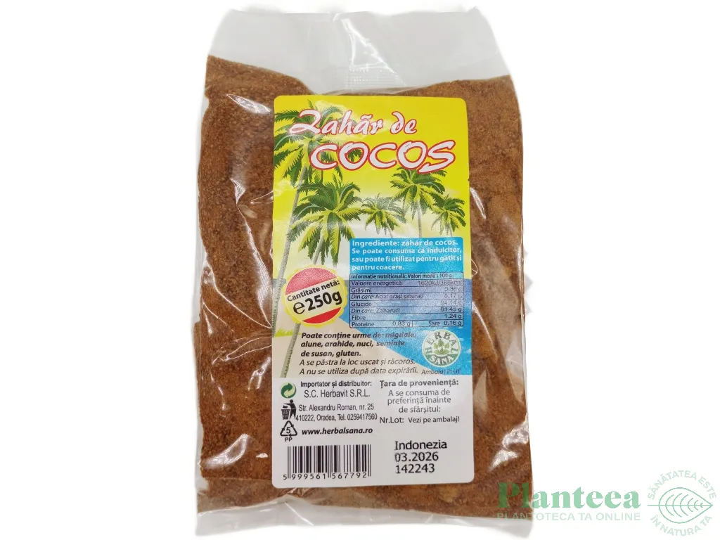 Zahar flori cocos 250g - HERBAL SANA
