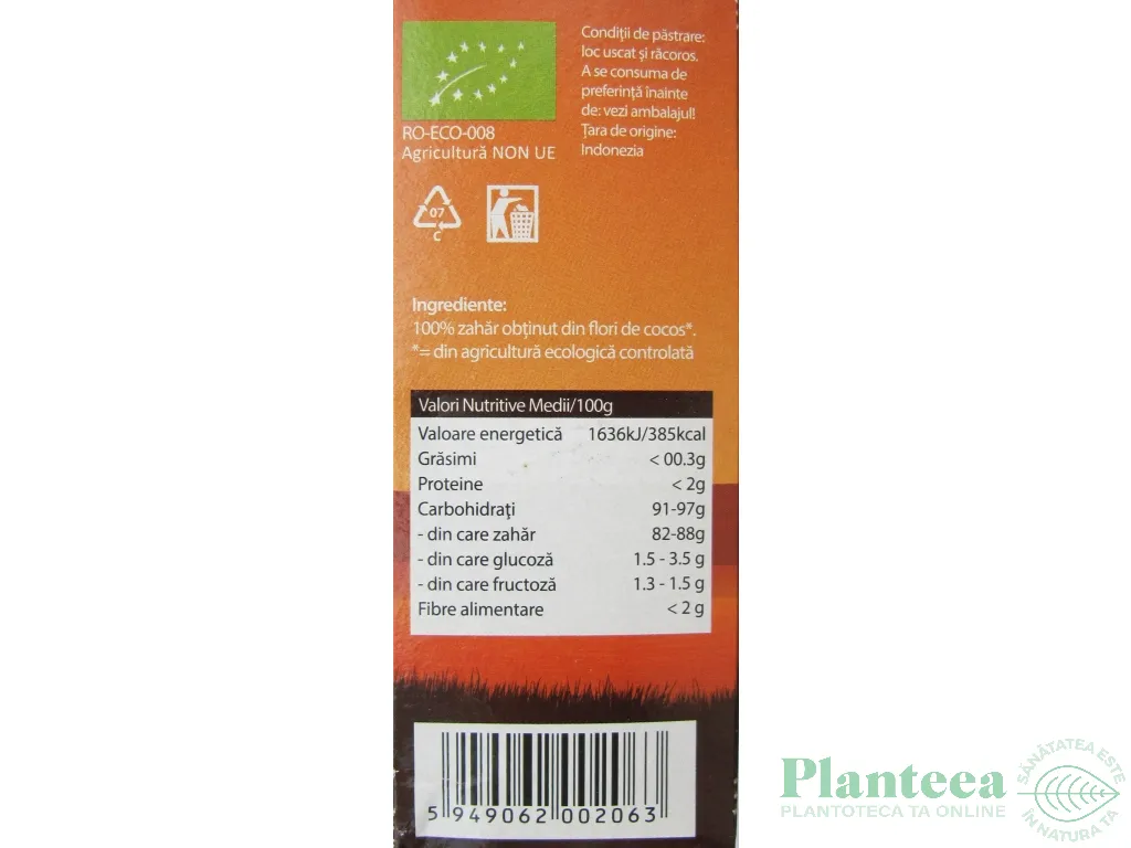 Zahar flori cocos bio 250g - BIO ALL GREEN