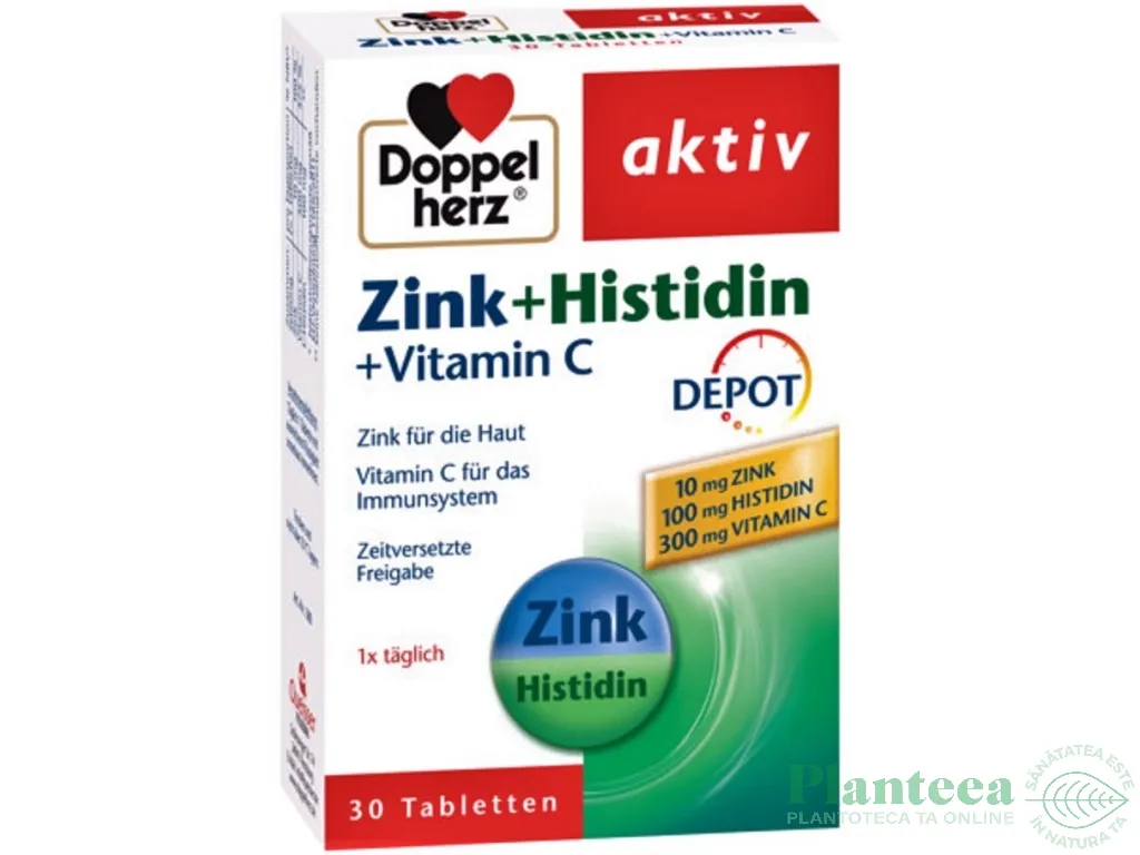 Aktiv zinc histidin C Depot 30cp - DOPPEL HERZ