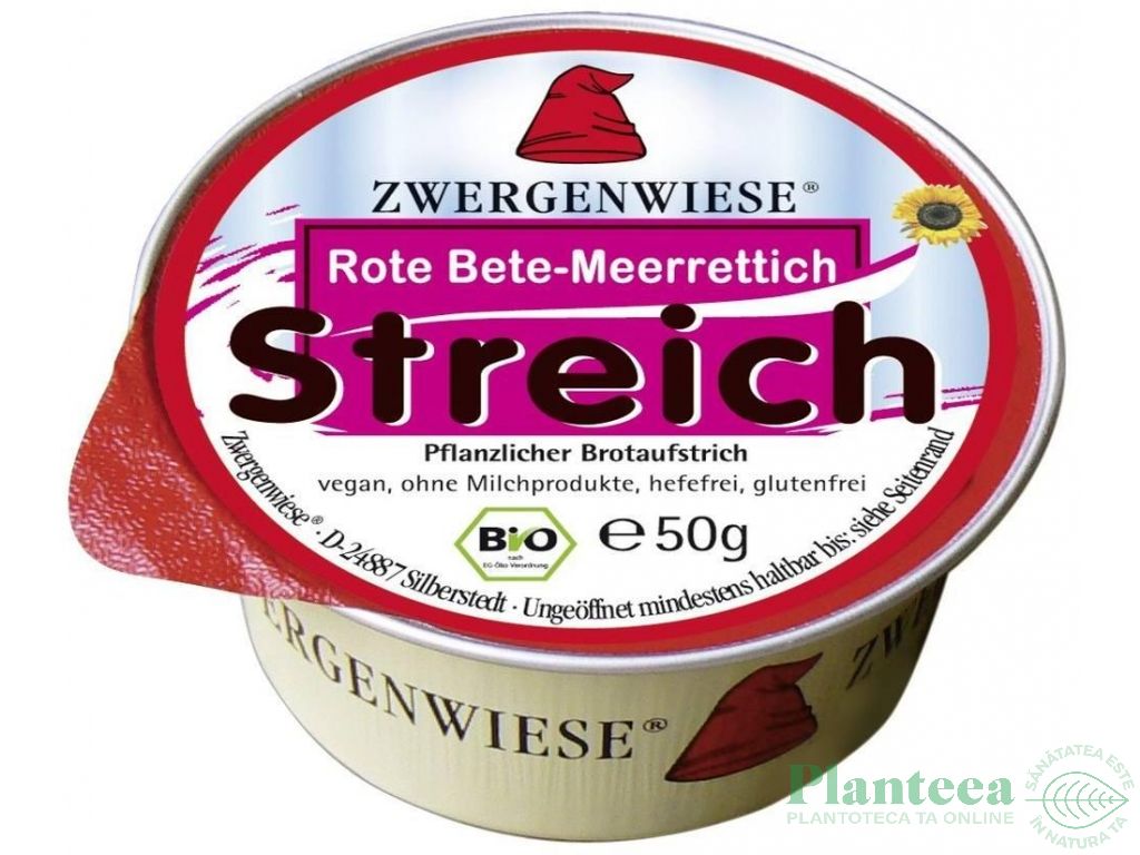 Pate vegetal fl soarelui sfecla rosie hrean 50g - ZWERGENWIESE