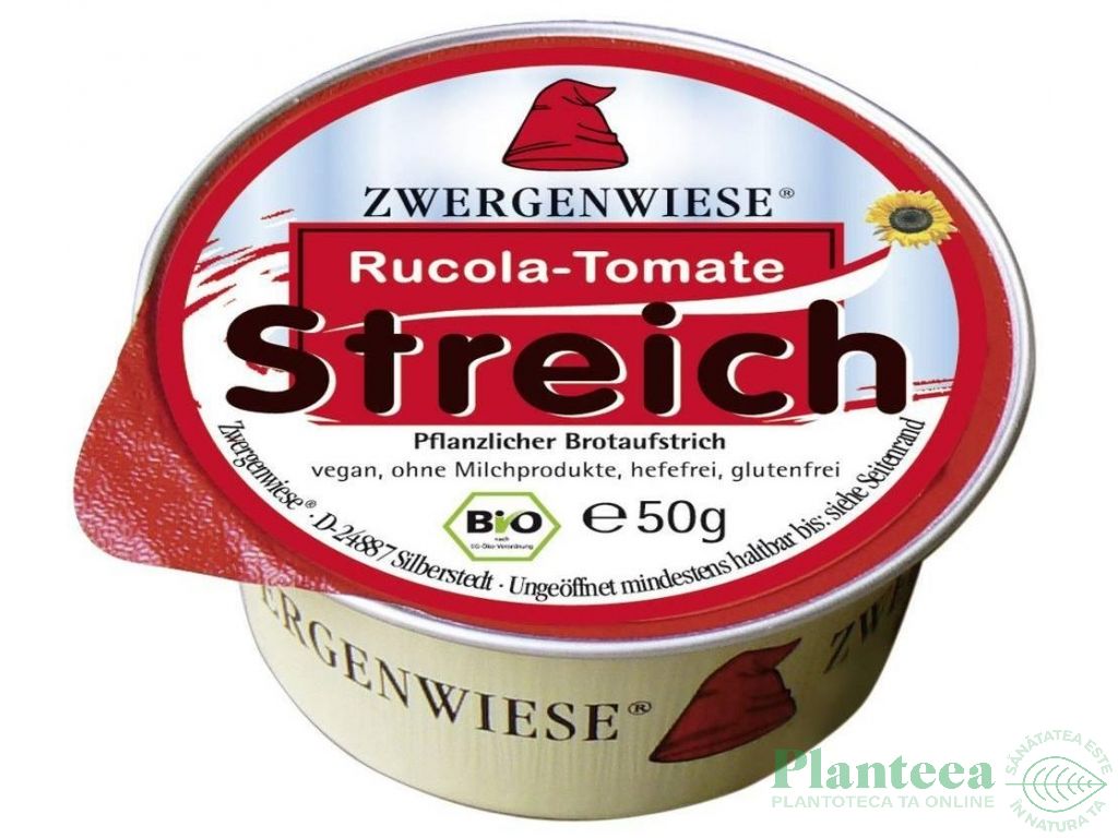 Pate vegetal fl soarelui tomate rucola 50g - ZWERGENWIESE