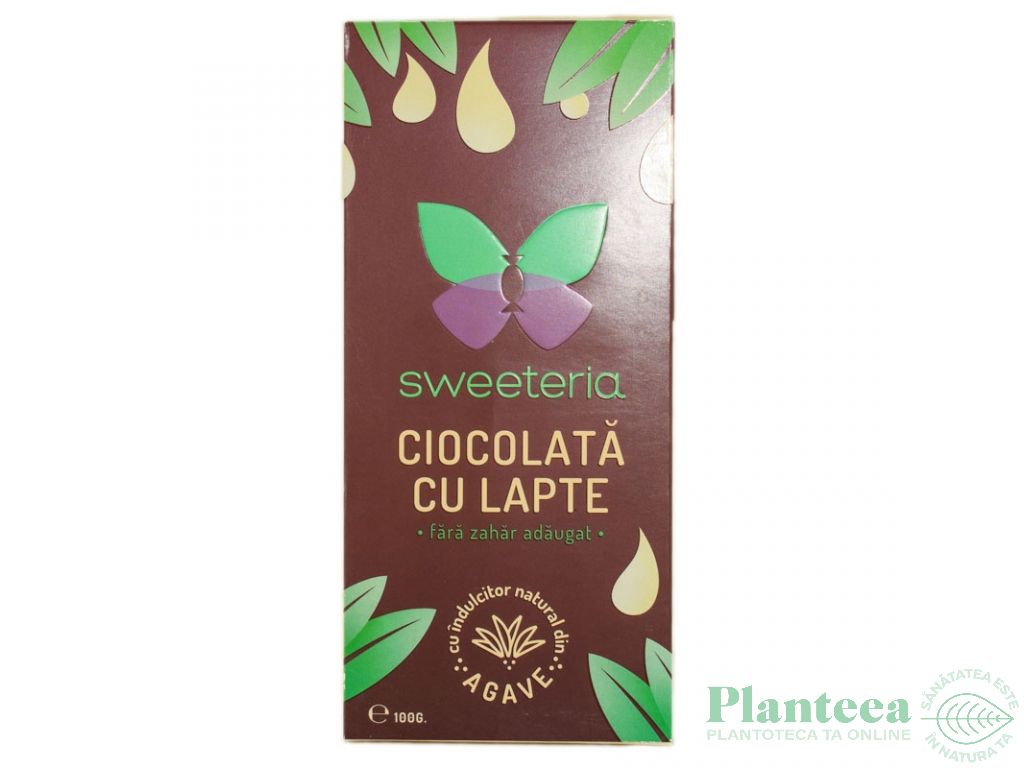 Ciocolata lapte 40%cacao fara zahar 100g - SWEETERIA