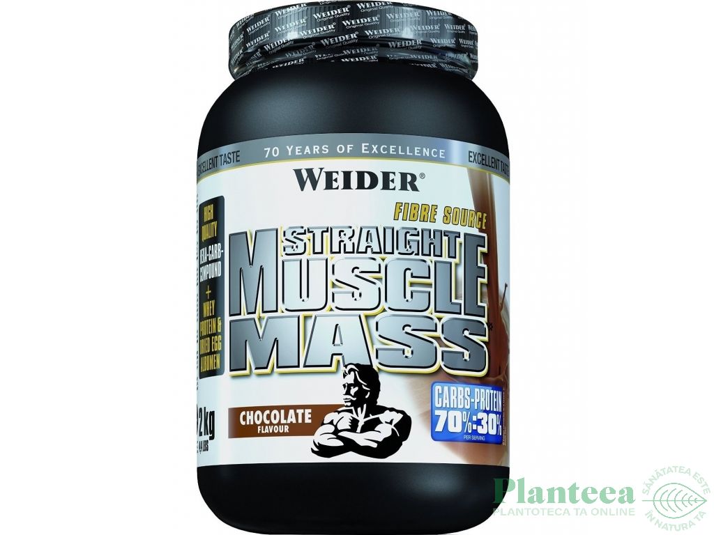 Straight muscle mass ciocolata 2kg - WEIDER