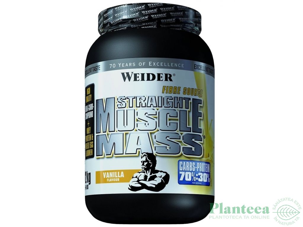 Straight muscle mass vanilie 2kg - WEIDER