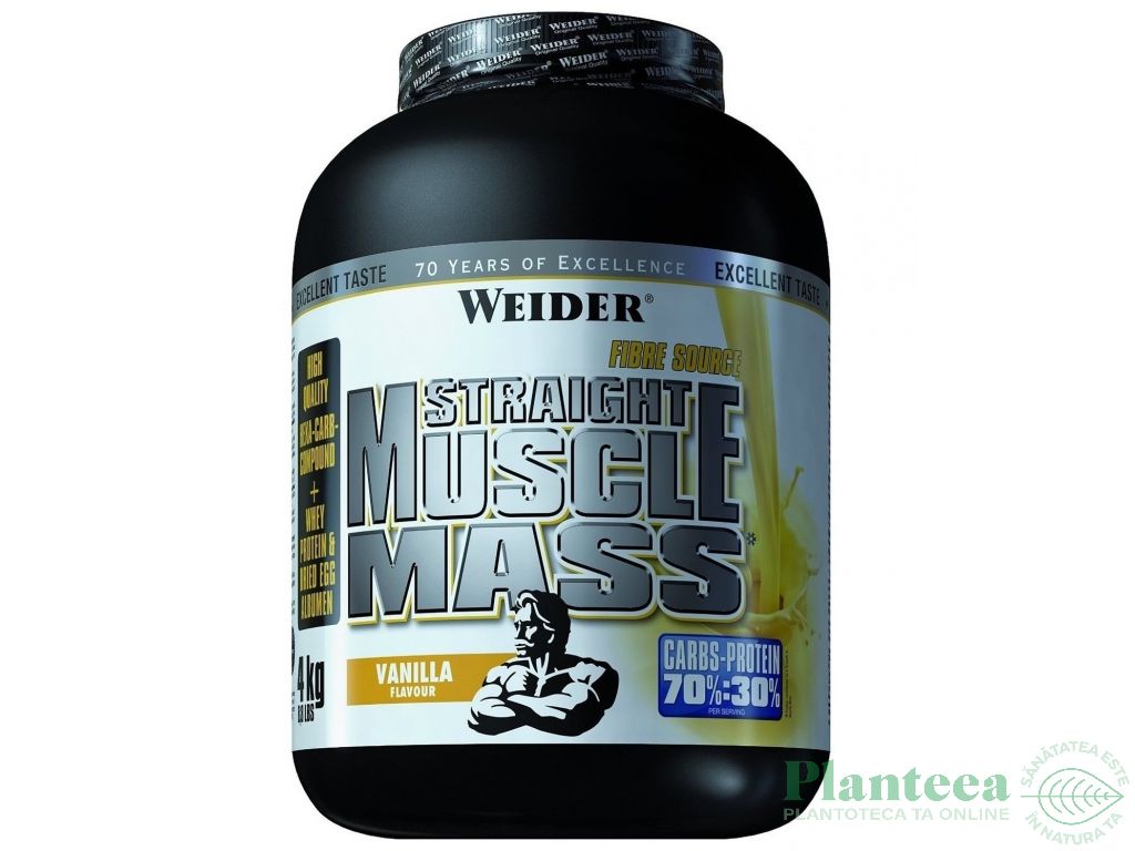 Straight muscle mass vanilie 4kg - WEIDER
