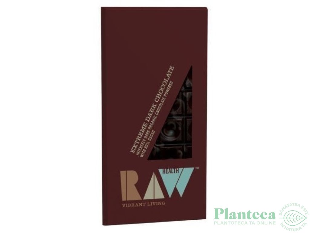 Ciocolata neagra 80%cacao raw eco 70g - RAW HEALTH