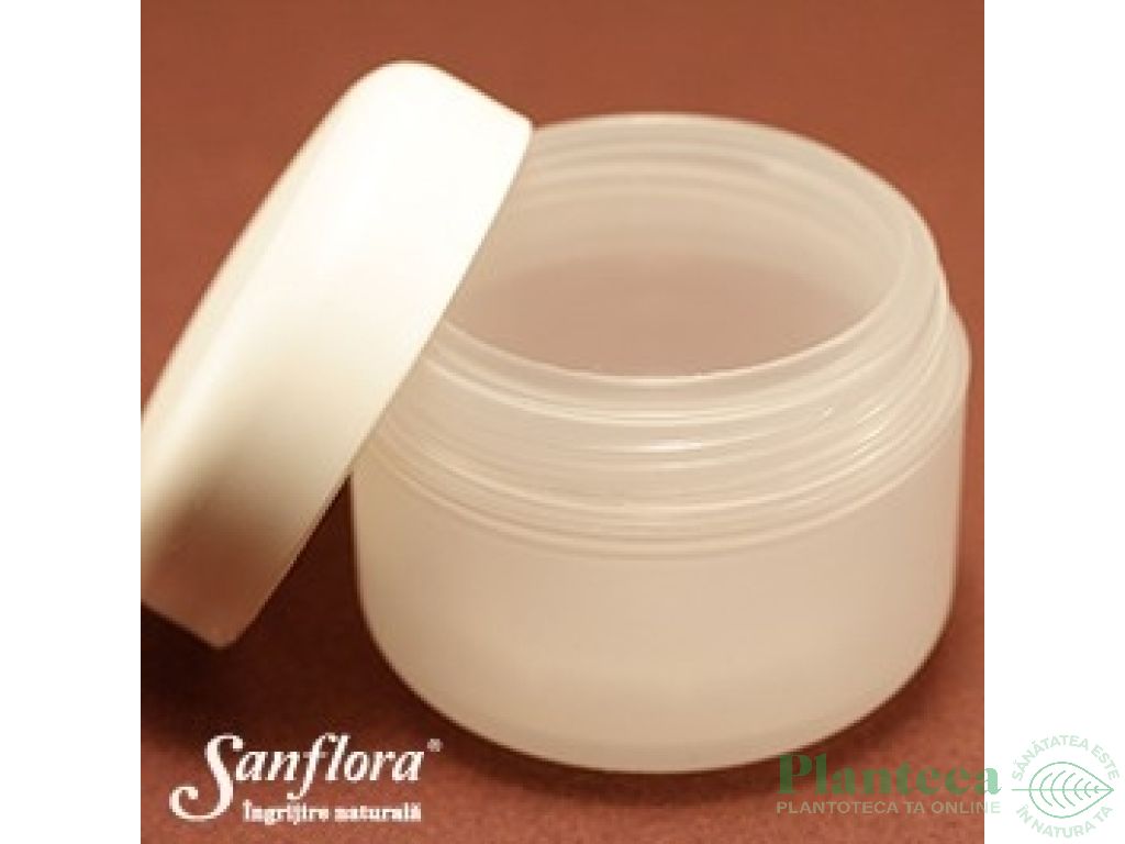 Borcanel plastic alb cu capac 50ml - SANFLORA