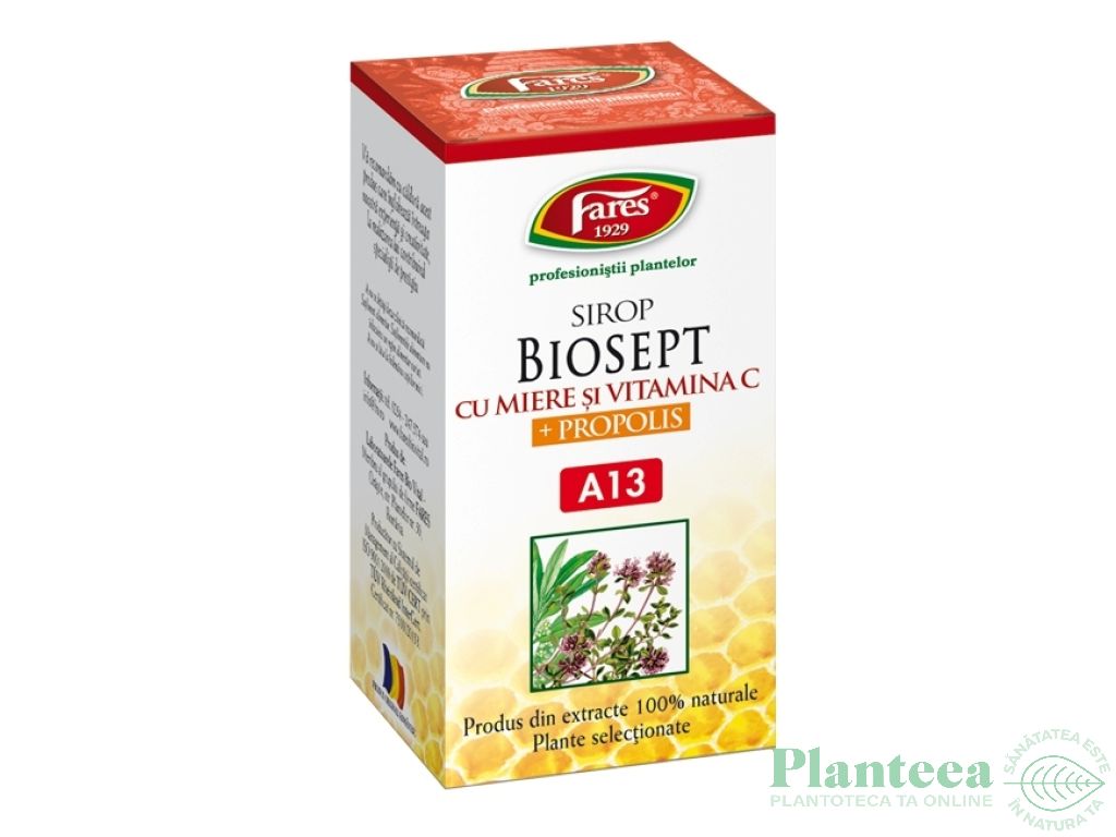 Sirop biosept miere C propolis 100ml - FARES