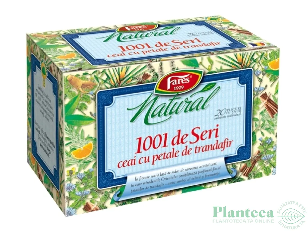 Ceai natural 1001 de Seri petale trandafir 20dz - FARES