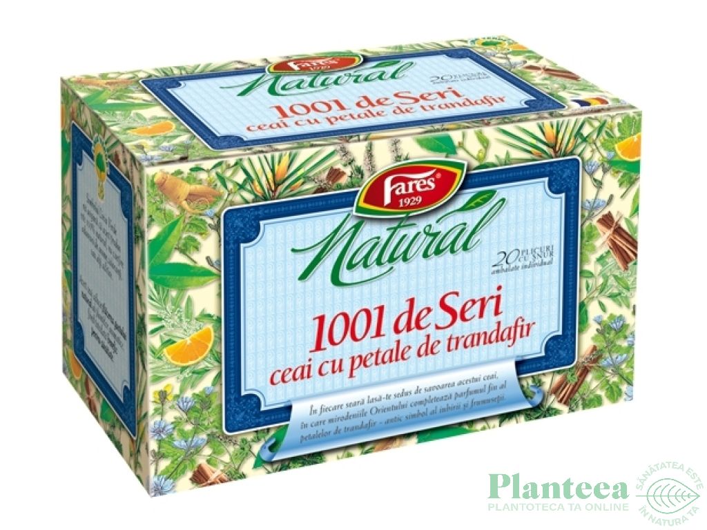 Ceai natural 1001 de Seri petale trandafir 20dz - FARES