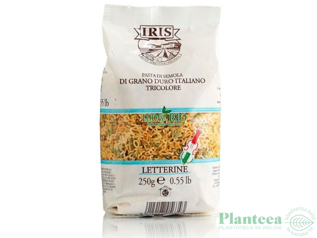 Paste alfabet grau tricolor eco 250g - IRIS BIO