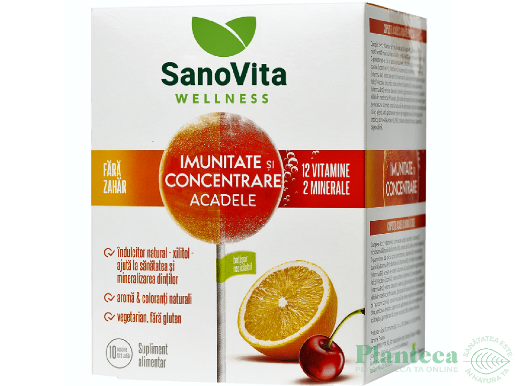 Acadele Imunitate Concentrare copii adulti fara zahar Wellness 10b - SANOVITA