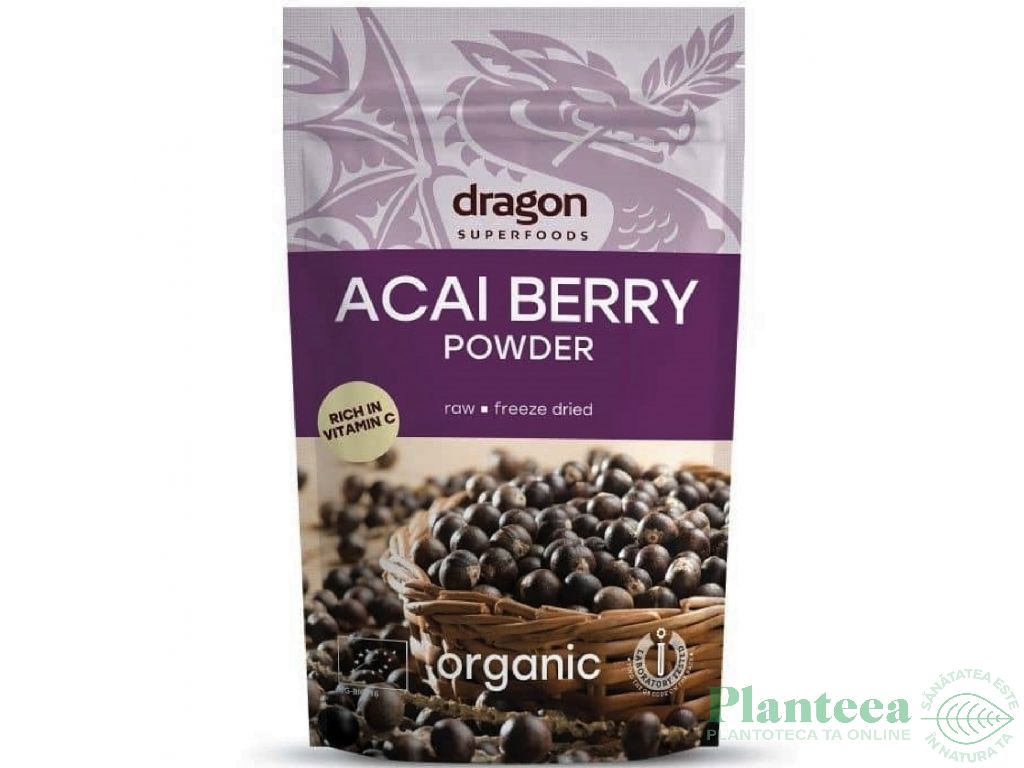 Pulbere acai bio 75g - DRAGON SUPERFOODS