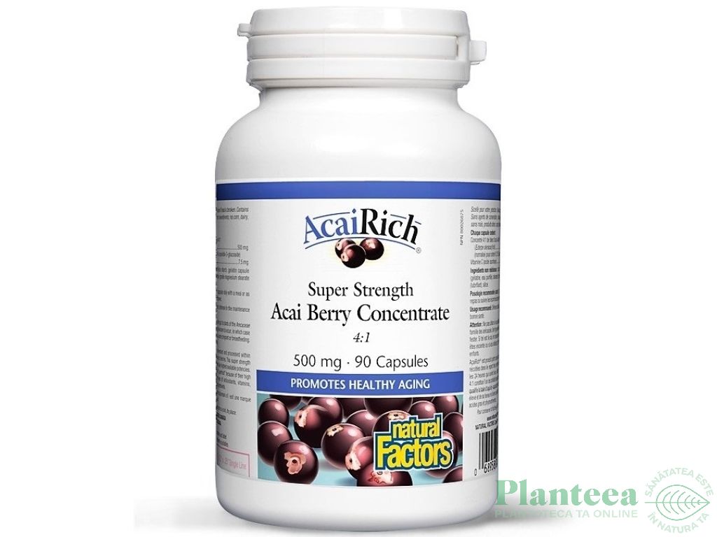 Acai fructe concentrat 4:1 AcaiRich 90cps - NATURAL FACTORS