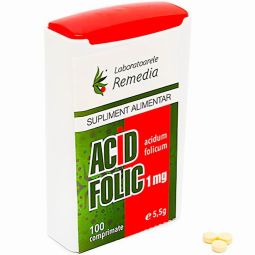 Acid folic 1mg 100cp - REMEDIA
