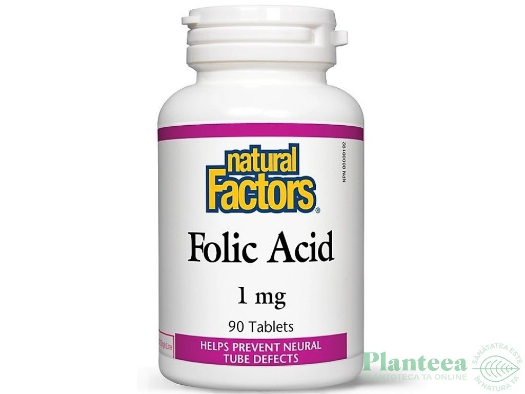 Acid Folic [vitamina B9] 1mg 90tb - NATURAL FACTORS