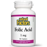 Acid Folic [vitamina B9] 1mg 90tb - NATURAL FACTORS