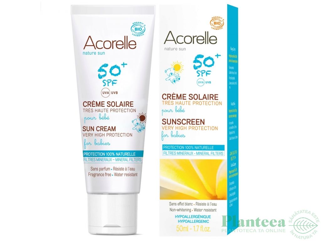 Crema protectie solara bebe spf50 50ml - ACORELLE