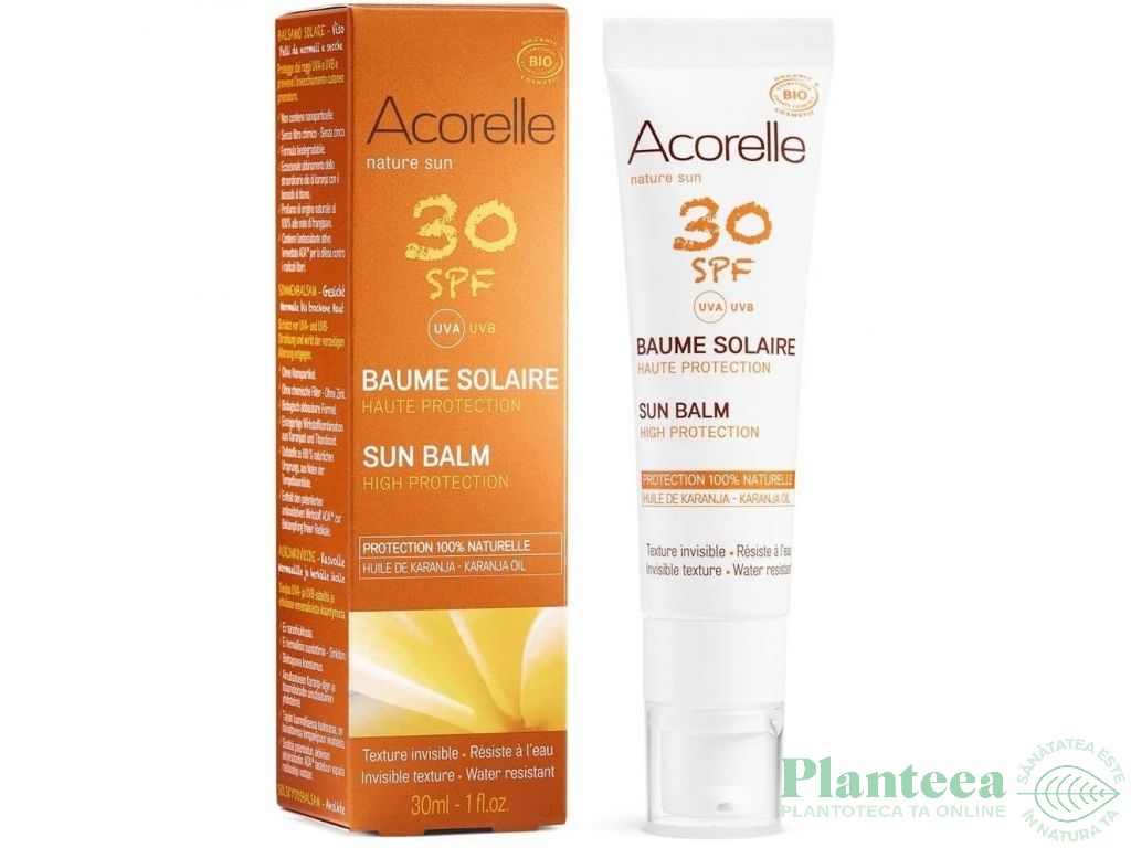 Balsam fata protectie solara spf30 ulei karanja 30ml - ACORELLE