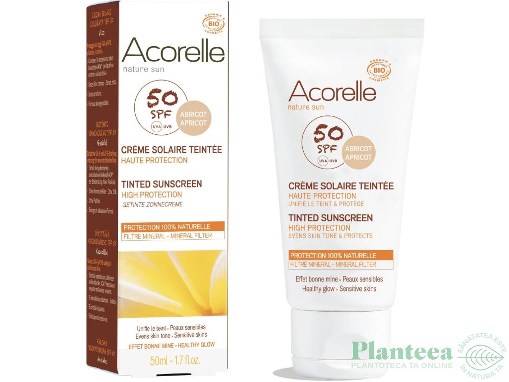 Crema fata protectie solara spf50 nuanta deschisa 50ml - ACORELLE