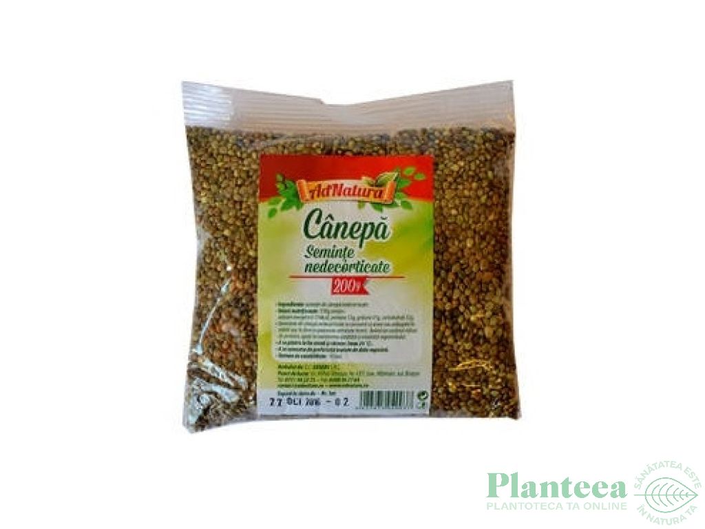 Seminte canepa nedecorticate 200g - SANONATUR