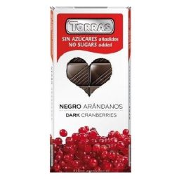 Ciocolata neagra 50%cacao merisoare fara zahar 150g - TORRAS