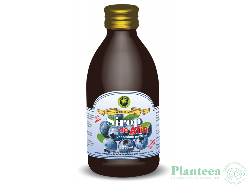 Sirop afine fara zahar 250ml - HYPERICUM PLANT