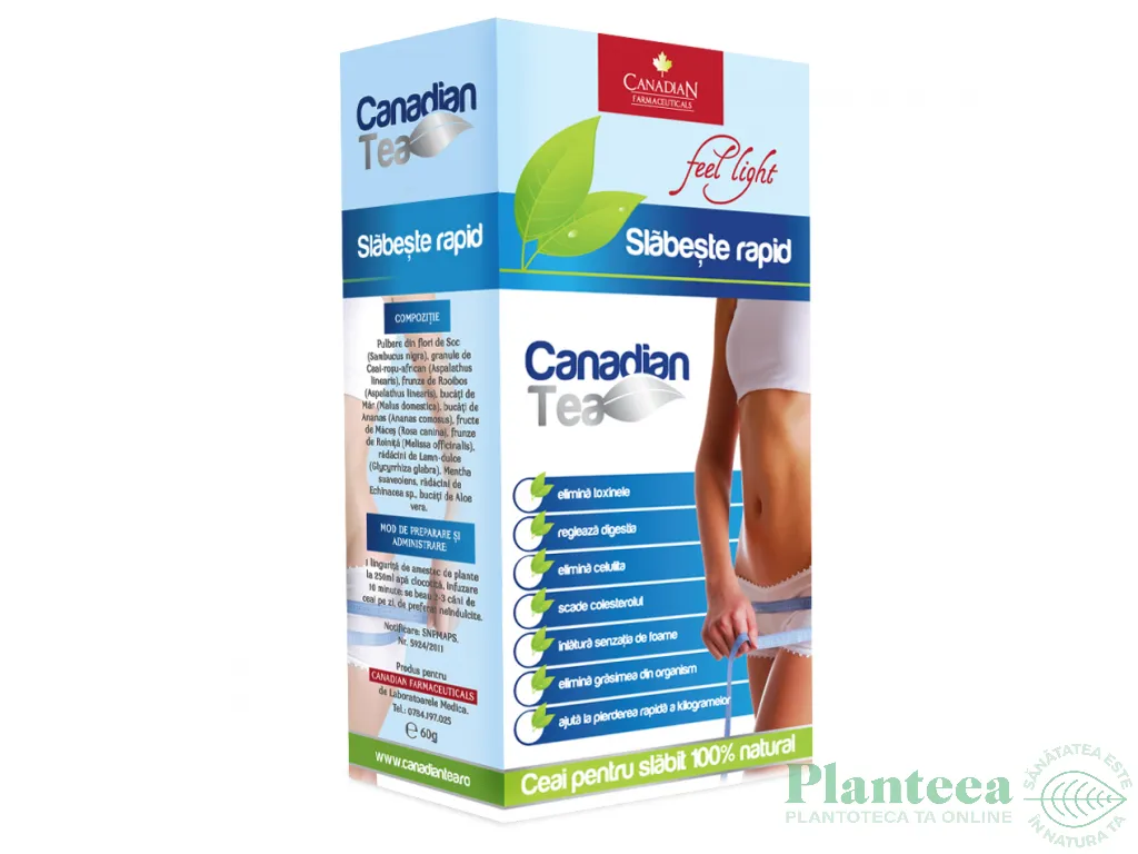 Ceai canadian slabeste rapid 60g - CANADIAN FARMACEUTICALS