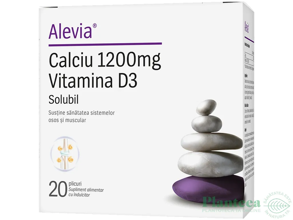 Calciu 1200mg D3 solubil 20pl - ALEVIA