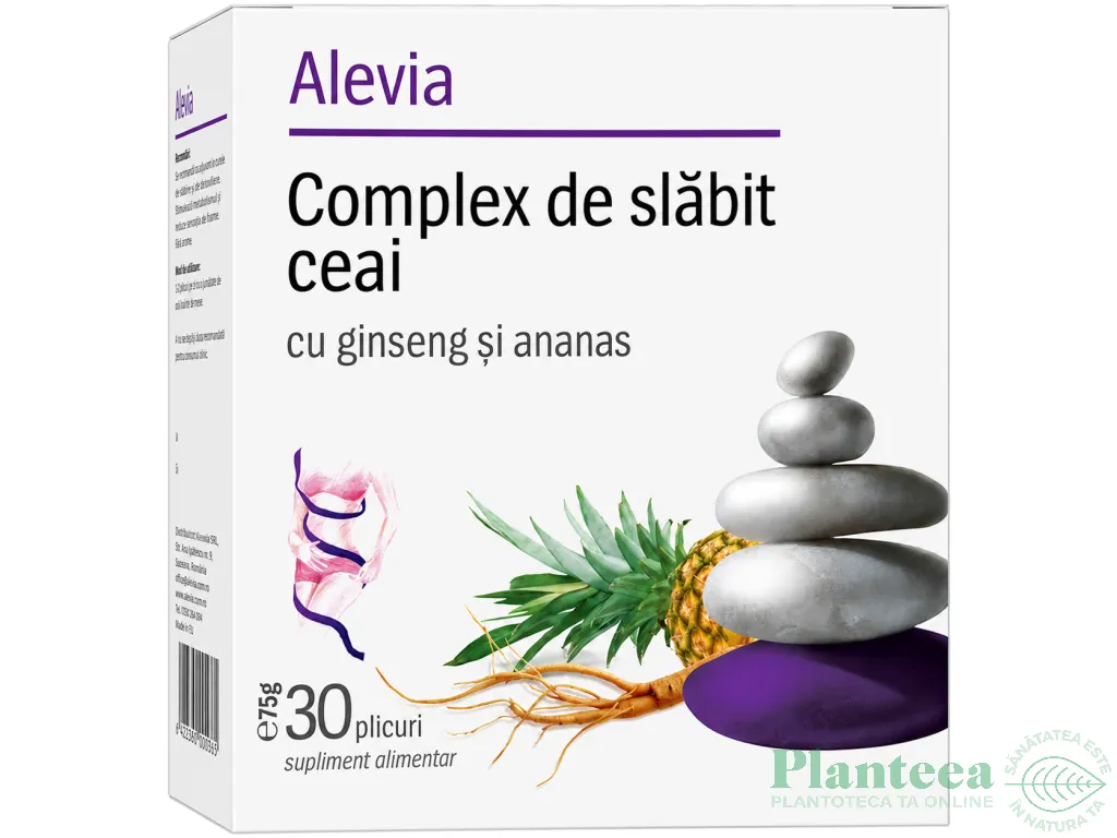 Ceai complex slabit ginseng ananas 30dz - ALEVIA