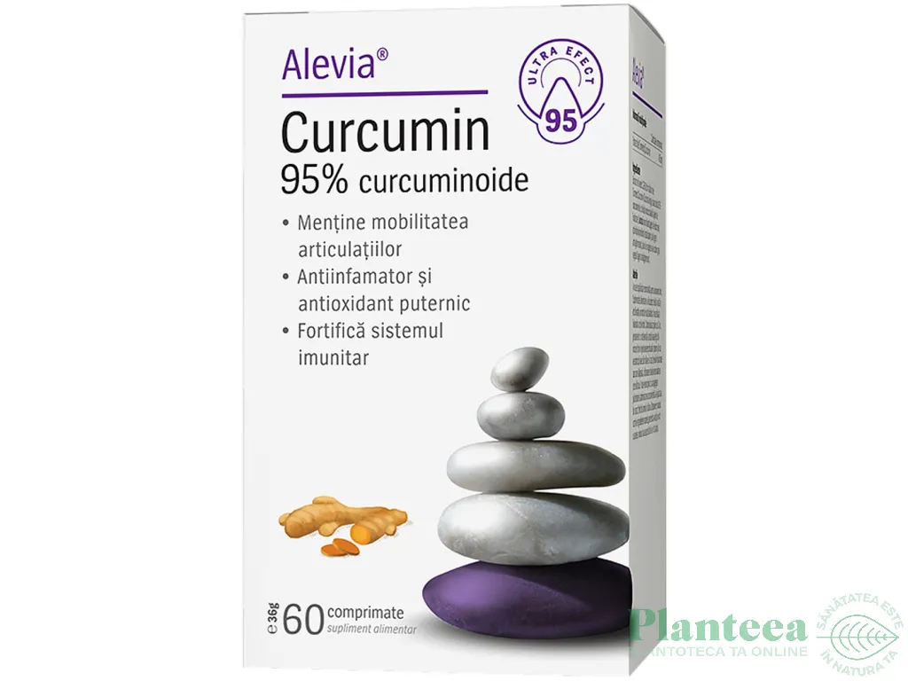 Curcumin 95% curcuminoide 60cp - ALEVIA