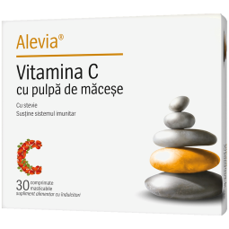 Vitamina C cu pulpa macese stevie masticabile 30cp - ALEVIA