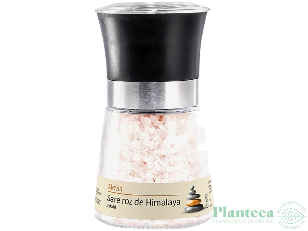 Rasnita cu sare roz cristale Himalaya iodata 200g - ALEVIA