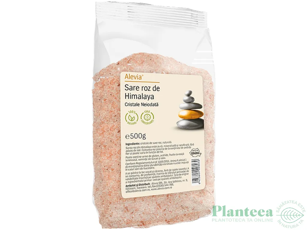 Sare roz cristale Himalaya neiodata 500g - ALEVIA