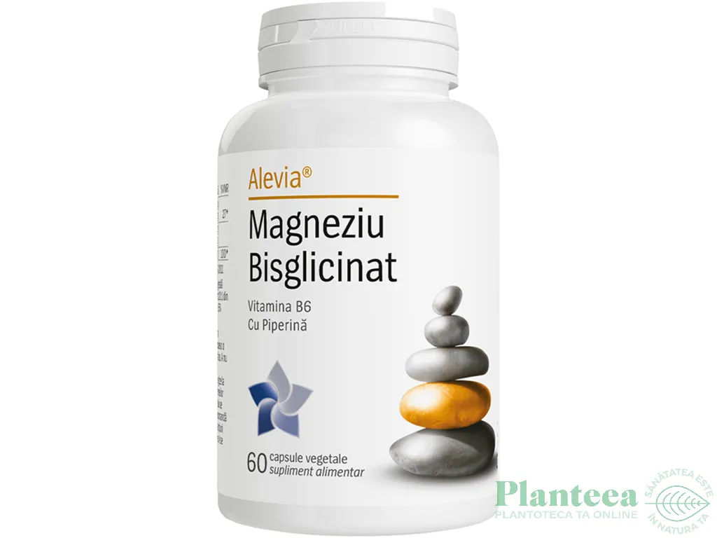Magneziu bisglicinat B6 piperina 60cps - ALEVIA