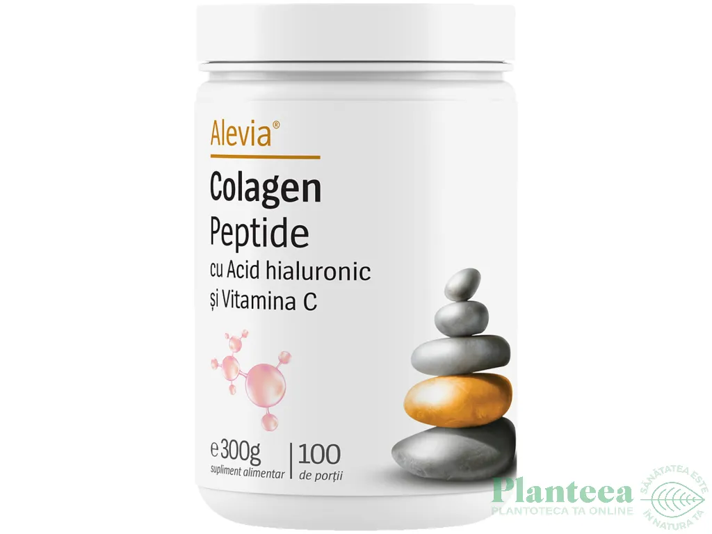 Pulbere colagen peptide acid hialuronic vit C 100portii 300g - ALEVIA