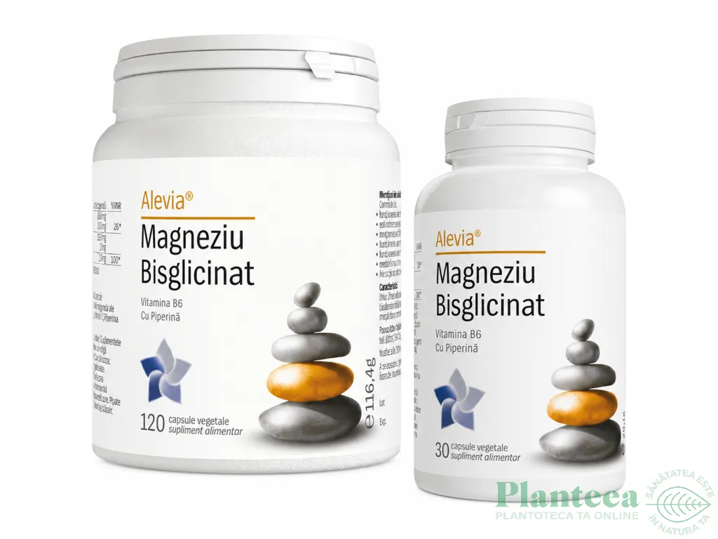 Magneziu bisglicinat B6 piperina 120cps - ALEVIA