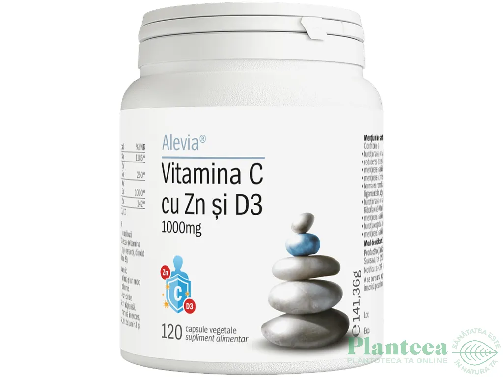 Vitamina C Zn D3 1000mg 120cps - ALEVIA