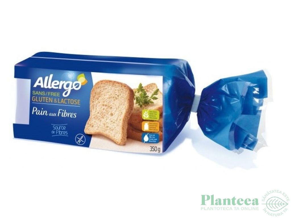 Paine feliata fibre fara gluten fara lactoza 350g - ALLERGO