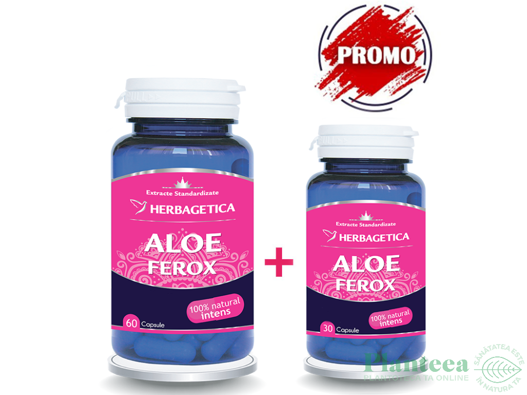 Pachet Aloe ferox 60+30cps - HERBAGETICA