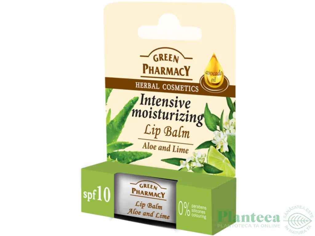 Balsam buze aloe lime hidratant intens 3,6g - GREEN PHARMACY