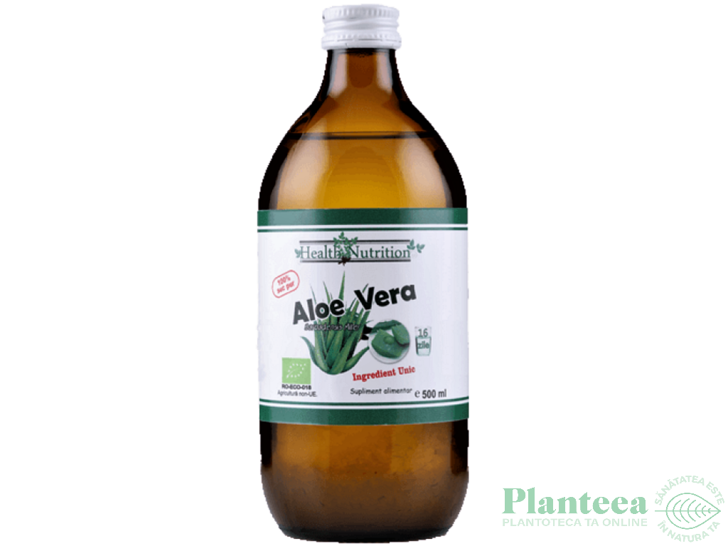 Suc aloe vera micropulpa 100% pur bio 500ml - HEALTH NUTRITION