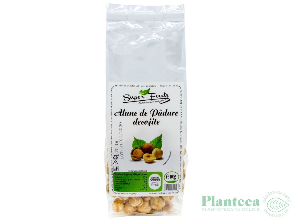 Alune padure crude decojite 100g - SUPERFOODS