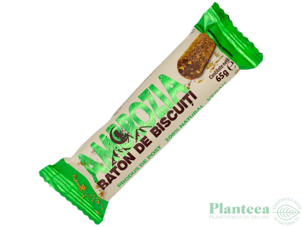 Baton vegan biscuiti fara zahar 65g - AMBROZIA